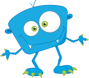 Blue Cartoon Monster PNG Image