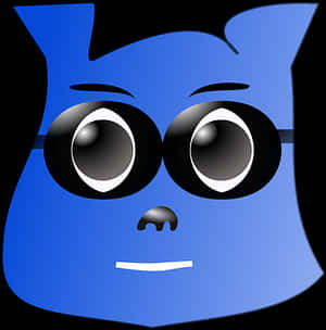Blue Cartoon Nerd Face PNG image with transparent background