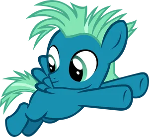 Blue Cartoon Pony Flying PNG Image