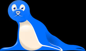 Blue Cartoon Seal Illustration PNG image with transparent background