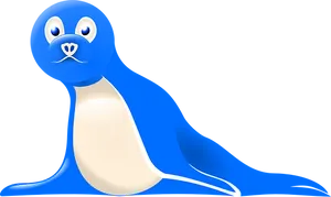 Blue Cartoon Seal Illustration PNG Image