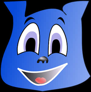 Blue Cartoon Smile Graphic PNG image with transparent background