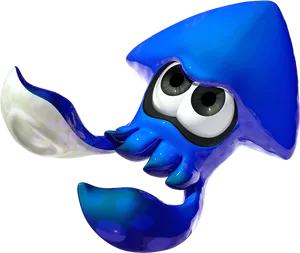 Blue_ Cartoon_ Squid_ Character PNG Image