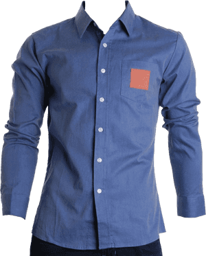 Blue Casual Shirtwith Contrast Pocket PNG image with transparent background