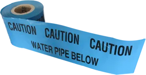 Blue Caution Water Pipe Below Tape PNG Image