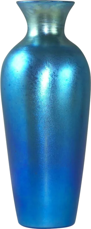 Blue Ceramic Vase Reflective Surface PNG Image