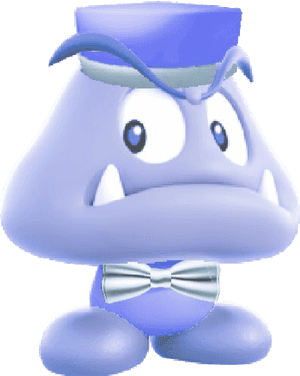 Blue Character Bowtie Hat PNG image with transparent background
