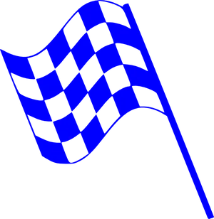 Blue Checkered Flag Graphic PNG Image