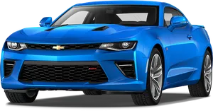 Blue Chevrolet Camaro S S Angled View PNG Image