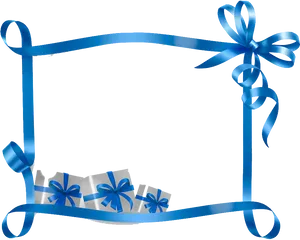 Blue Christmas Gift Border PNG Image