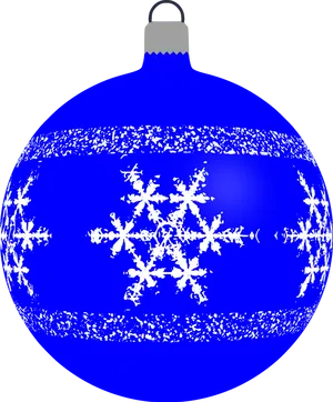 Blue Christmas Ornamentwith Snowflakes PNG Image