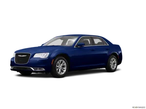 Blue Chrysler Sedan Profile View PNG Image