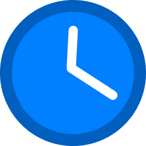 Blue Circle Clock Icon PNG image with transparent background