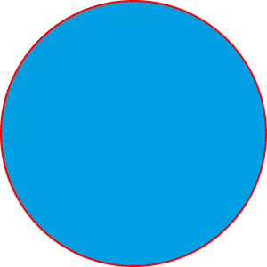 Blue Circle Red Outline Graphic PNG image with transparent background