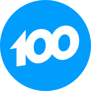 Blue Circle100 Emoji PNG image with transparent background