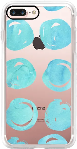 Blue Circles Patterni Phone Case PNG Image