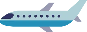 Blue Commercial Airplane Vector PNG Image