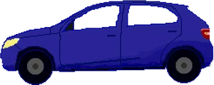 Blue Compact Car Illustration PNG Image