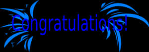 Blue Congratulations Graphic PNG image with transparent background