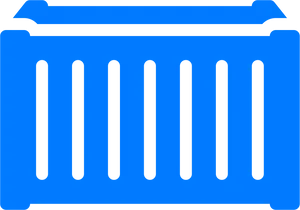 Blue Container Icon PNG Image