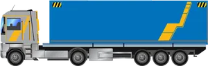 Blue Container Truck Illustration PNG Image
