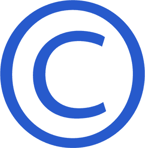 Blue Copyright Symbol PNG image with transparent background