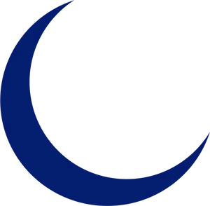 Blue Crescent Moon Graphic PNG Image