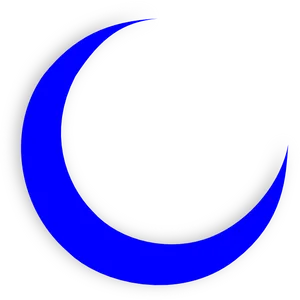 Blue Crescent Moon Graphic PNG Image