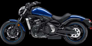 Blue Cruiser Motorcycle Profile PNG image with transparent background