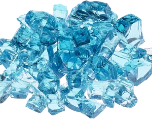 Blue Crystal Cluster Background PNG Image