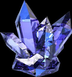 Blue Crystal Cluster Graphic PNG image with transparent background