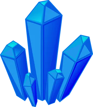 Blue Crystal Cluster Illustration PNG Image