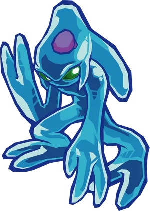 Blue Crystal Pokemon Art PNG Image