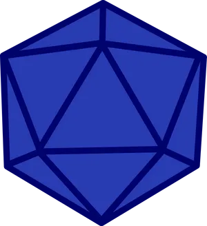 Blue D20 Dice Icon PNG Image