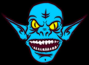 Blue Demon Illustration PNG image with transparent background