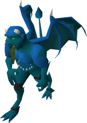 Blue Demon3 D Model PNG Image