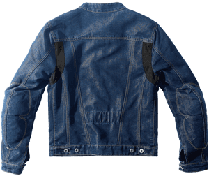 Blue Denim Jacket Back View PNG image with transparent background