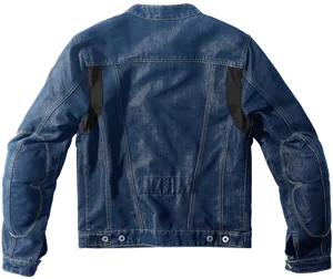 Blue Denim Jacket Back View PNG Image