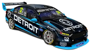 Blue Detroit Racing Car PNG Image