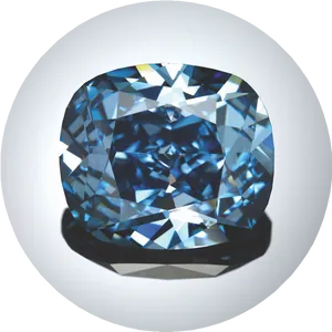 Blue Diamond Cushion Cut Gemstone PNG Image