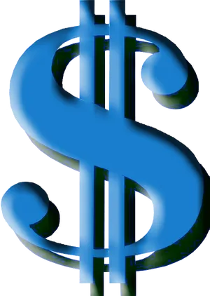 Blue Digital Dollar Sign PNG Image