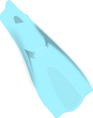 Blue Diving Fin Underwater.png PNG image with transparent background