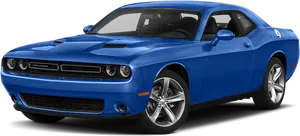 Blue Dodge Challenger Side View PNG Image