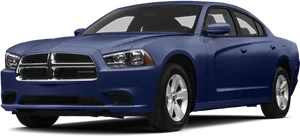 Blue Dodge Charger Side View PNG Image