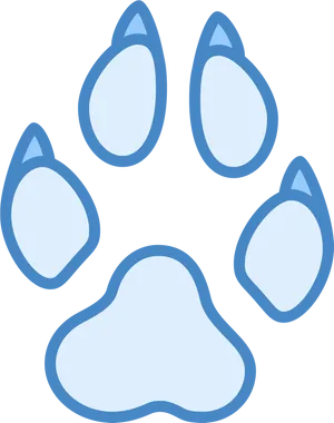 Blue Dog Paw Print Illustration PNG Image