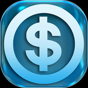 Blue Dollar Sign Icon PNG image with transparent background