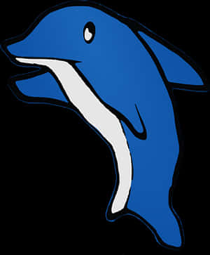 Blue Dolphin Graphic PNG image with transparent background