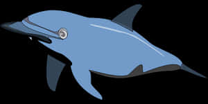 Blue Dolphin Illustration PNG image with transparent background
