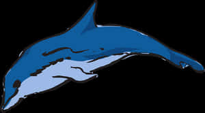 Blue Dolphin Illustration PNG