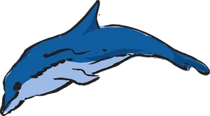 Blue Dolphin Illustration PNG Image